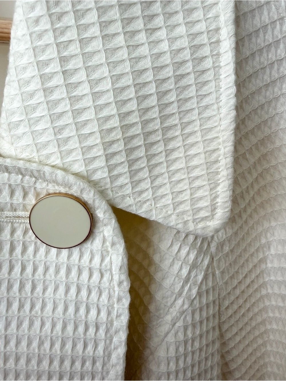 TALBOTS | Vintage Cream Waffle Double Breasted Blazer Jacket Plus Size 20W - Picture 5 of 7